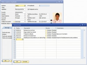 Registro de valoraciones de empleados en SAP Business One